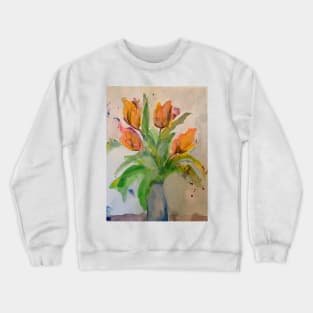 tulips in vase Crewneck Sweatshirt